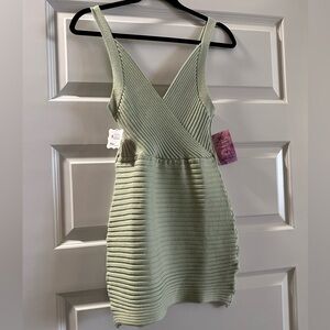 crochet mini dress green, NWT